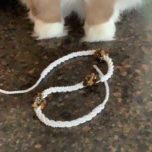 White beaded necklace.